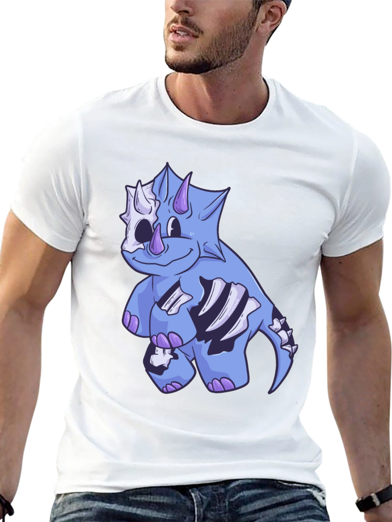 Cartoon Dinosaur Graphic Tee