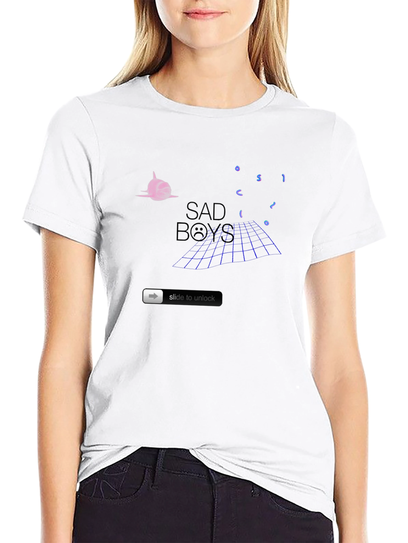 Sad Boys Graphic Print T-Shirt - Black