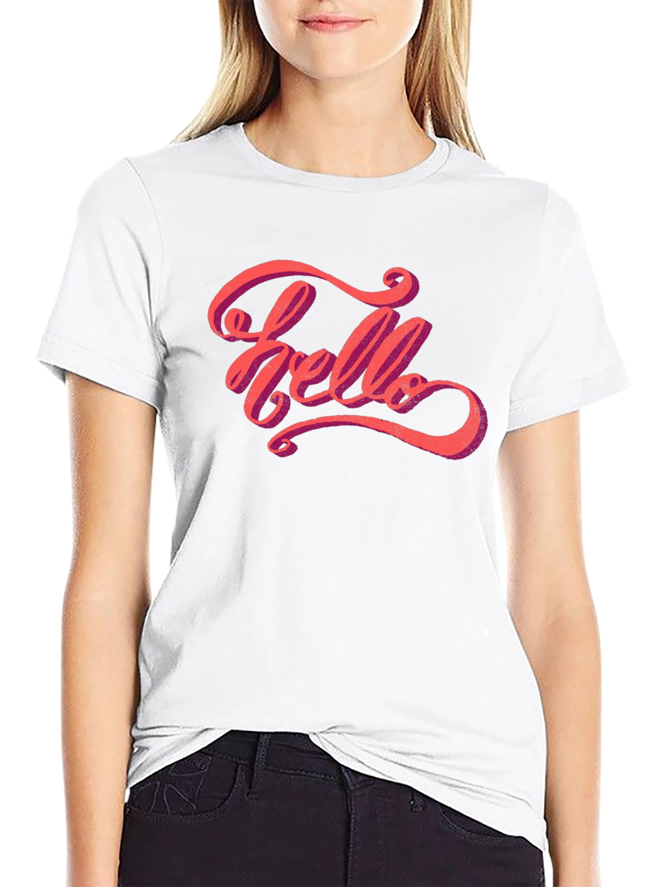 Hello Graphic Tee - Stylish Mens Black T-Shirt