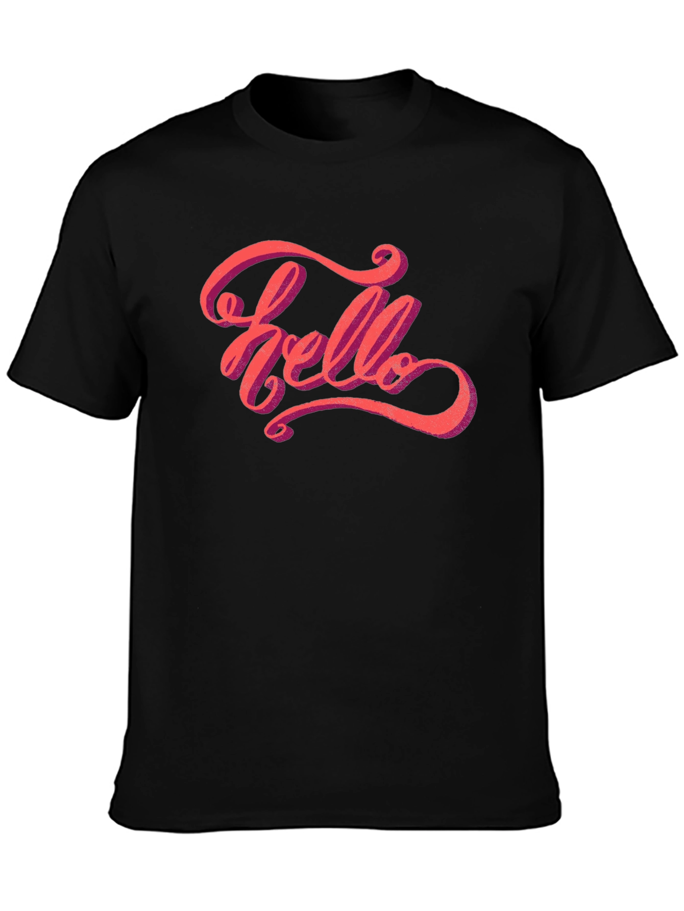 Hello Graphic Tee - Stylish Mens Black T-Shirt
