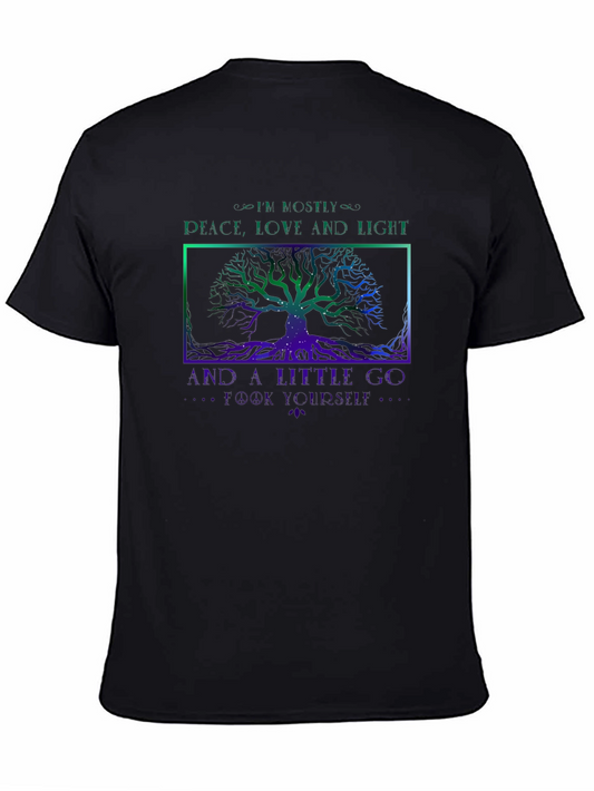 Peace Love Light T-Shirt - Graphic Tree Design