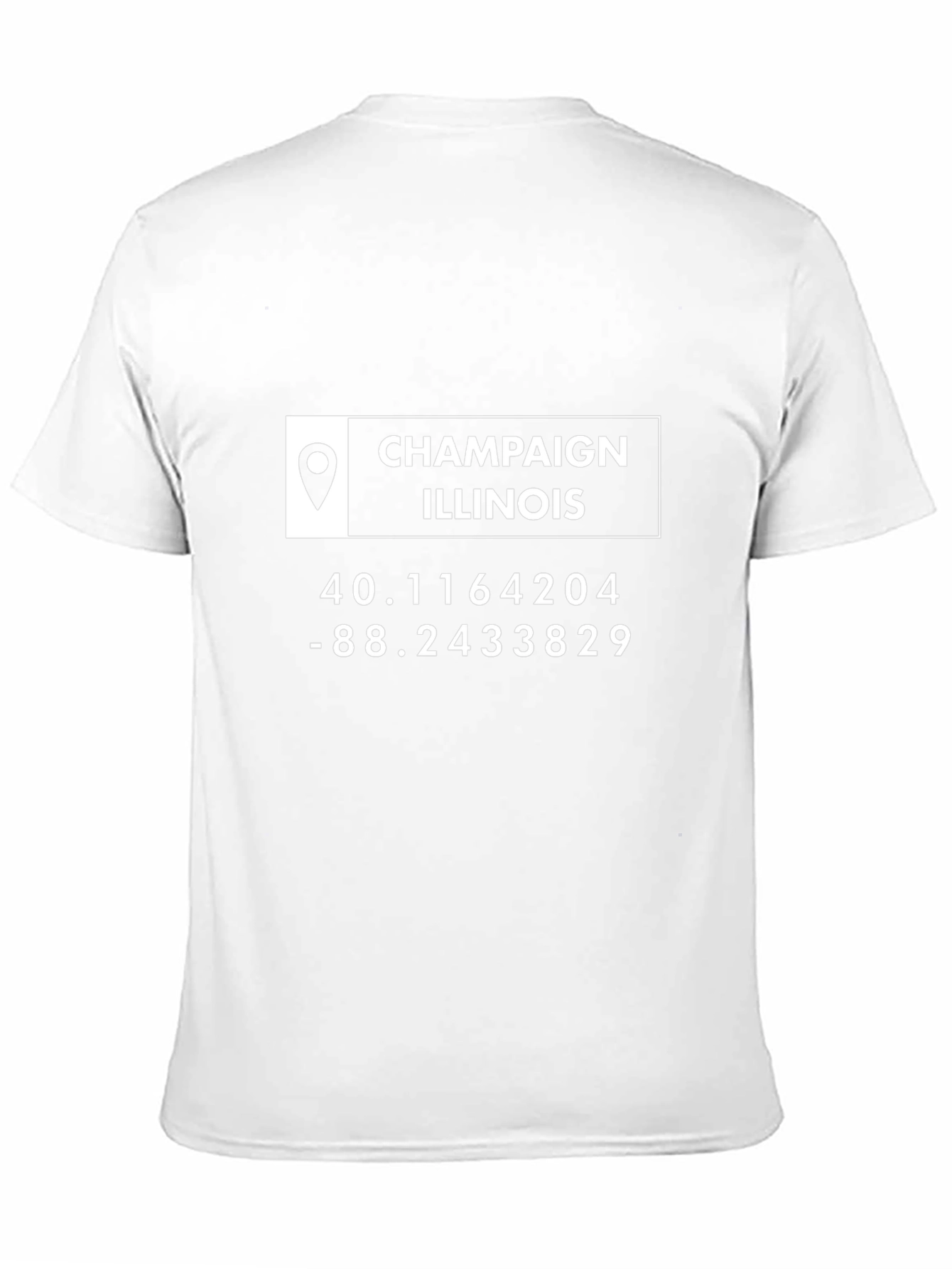 Champaign Illinois Coordinates T-Shirt - Black