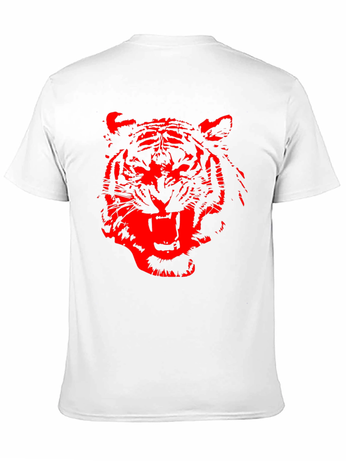 Red Tiger Graphic Print Black T-Shirt