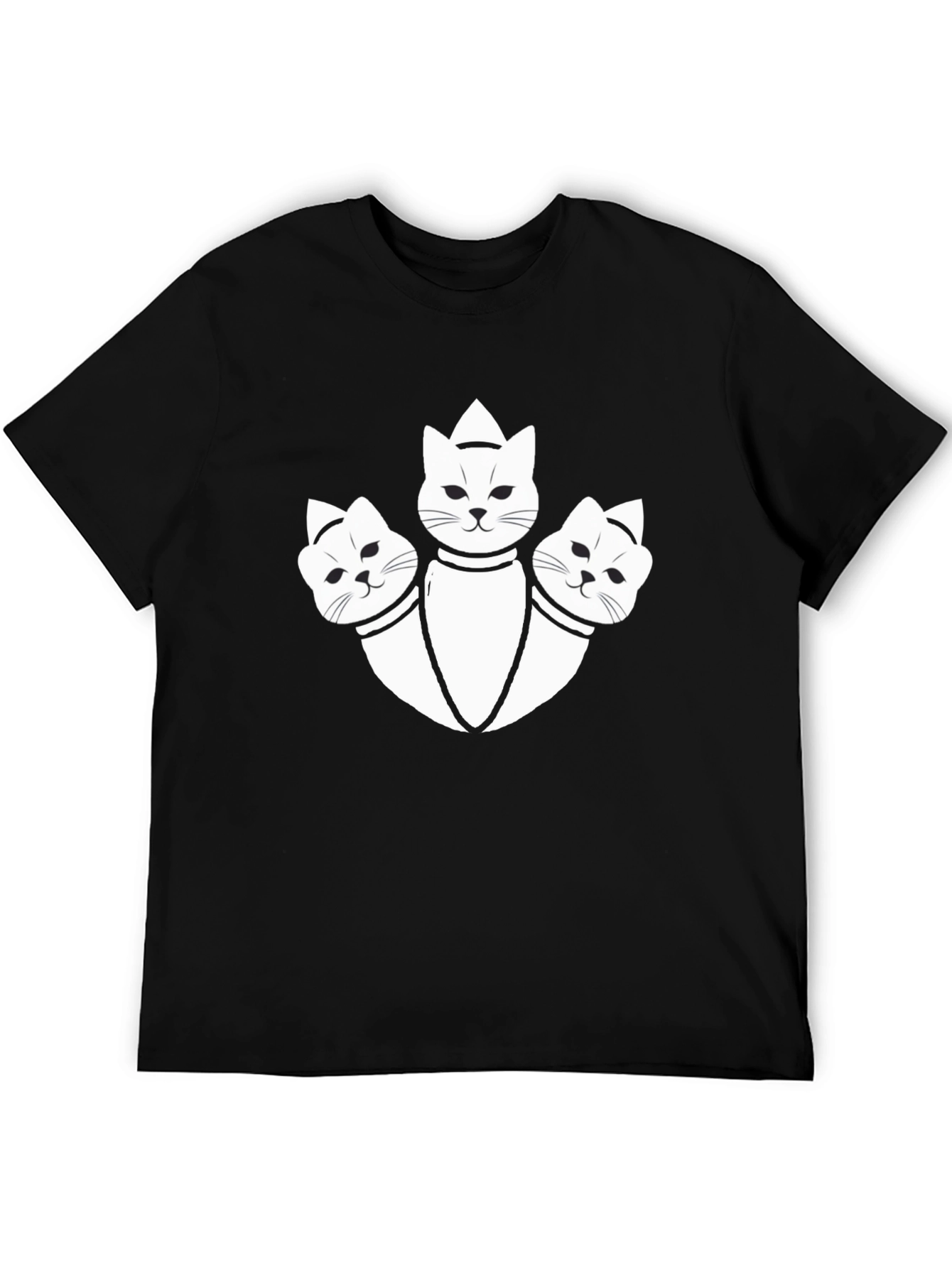 Three-Headed Cat Graphic Tee - Unique Design