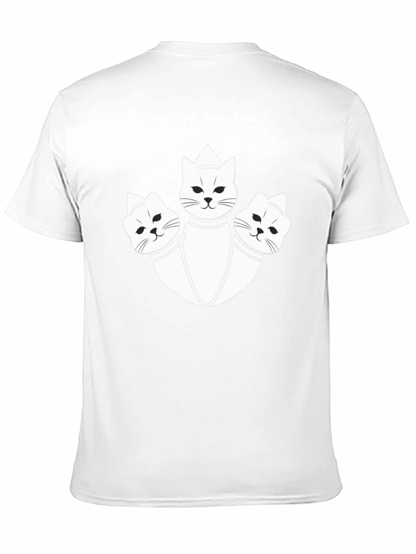 Three-Headed Cat Graphic Tee - Unique Design
