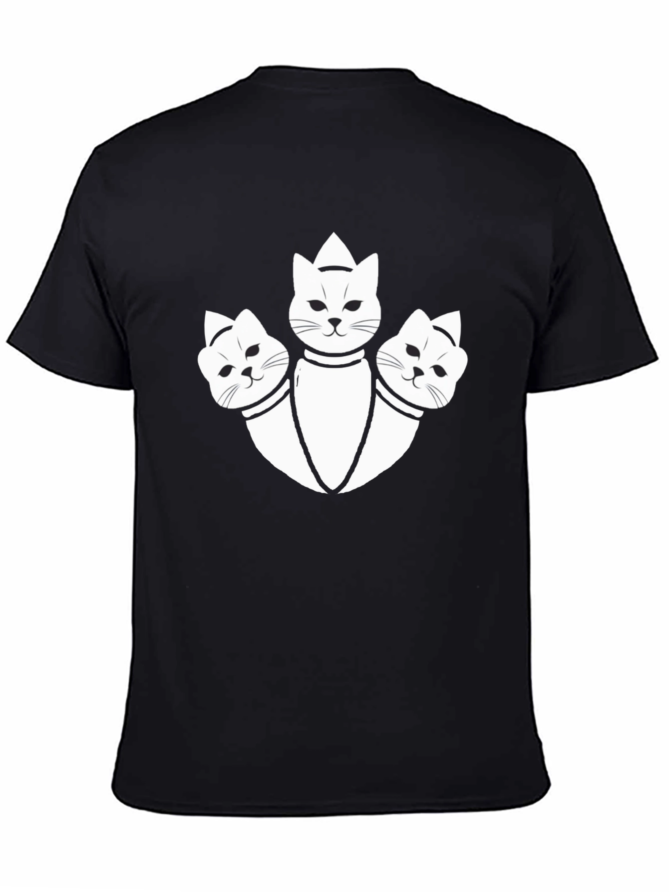 Three-Headed Cat Graphic Tee - Unique Design