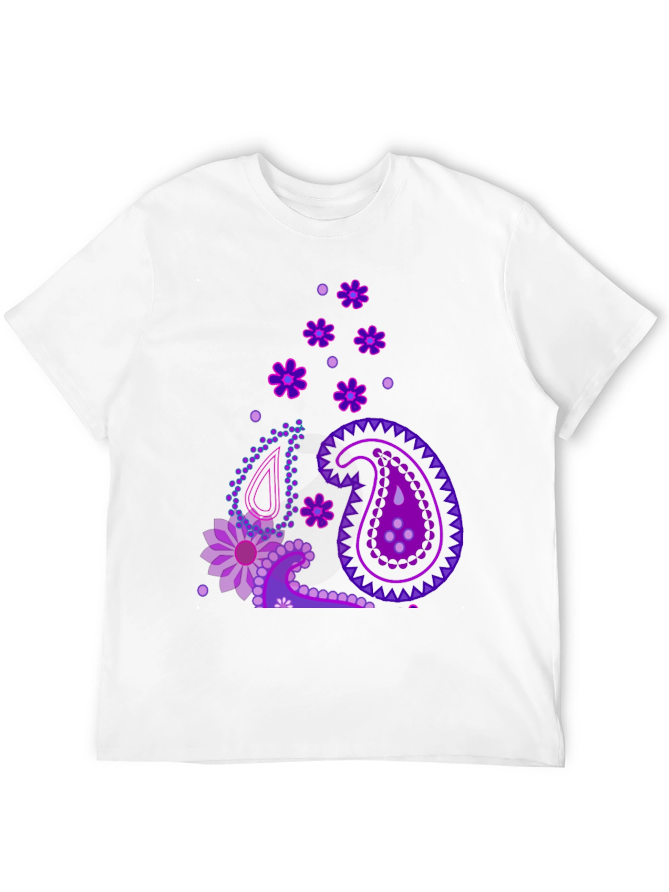 Paisley Pattern Black T-Shirt