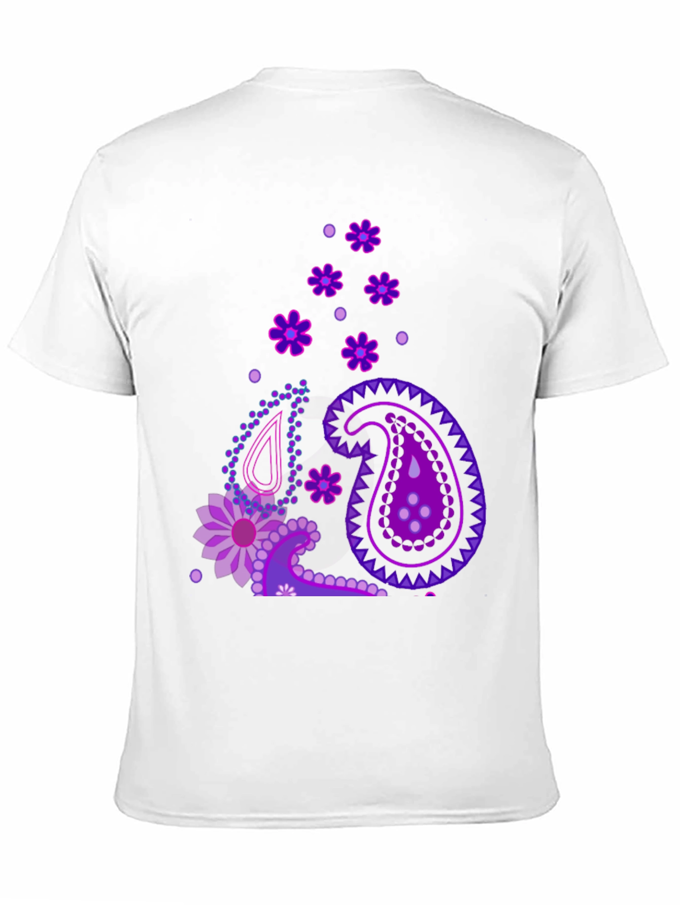 Paisley Pattern Black T-Shirt