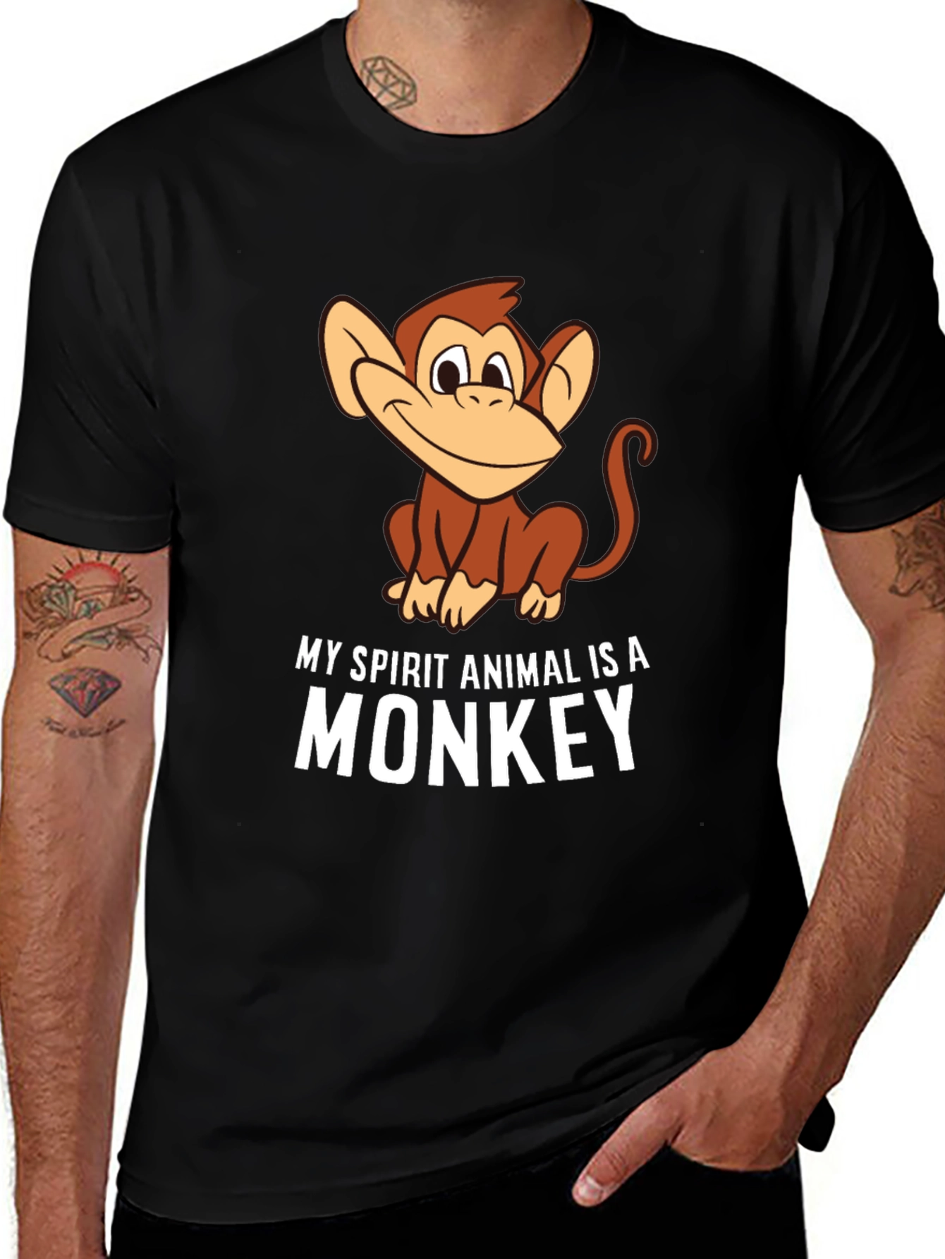Funny Monkey Spirit Animal T-Shirt - Novelty Tee