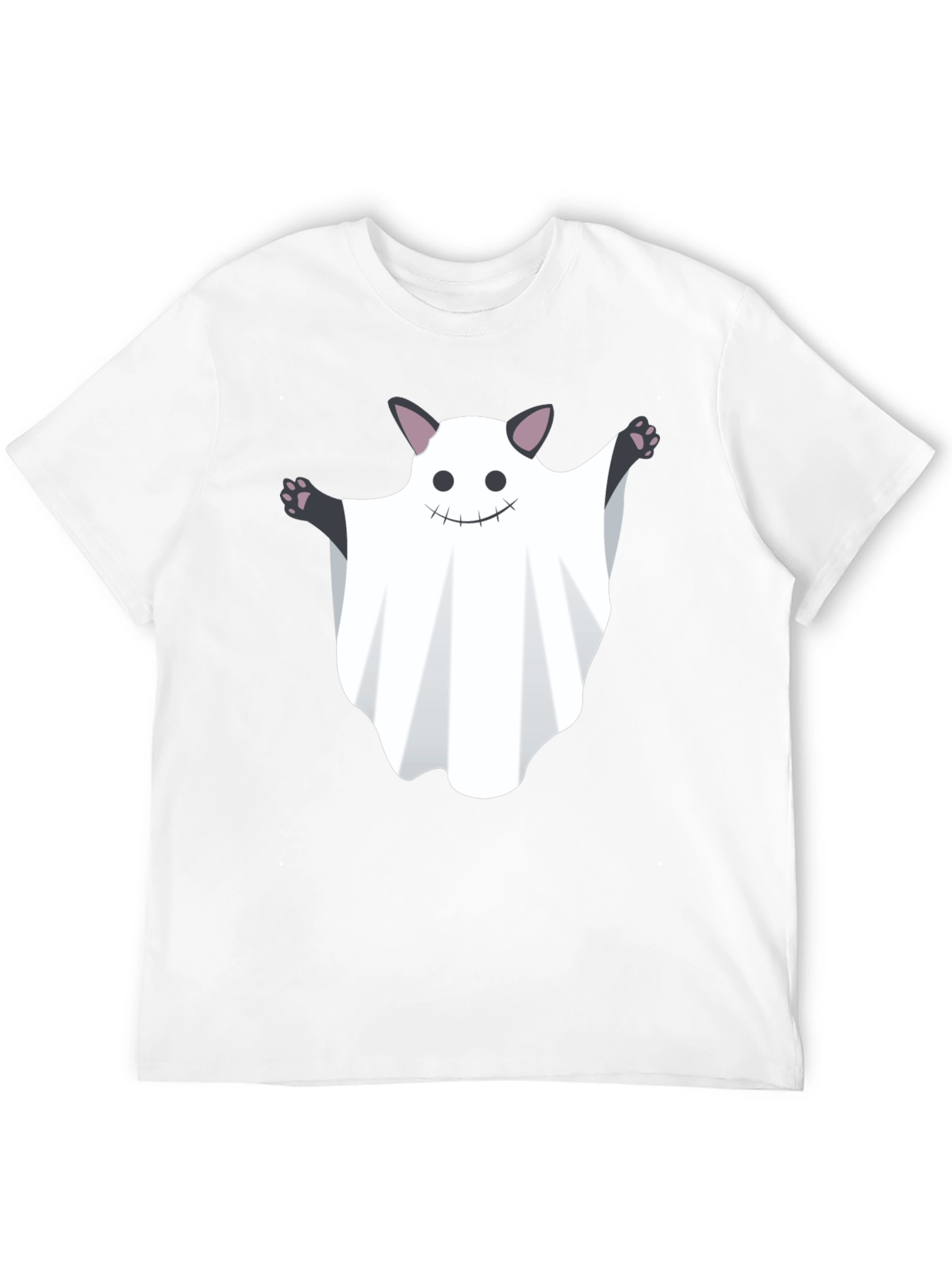 Ghost Cat Graphic Tee - Halloween Fun!