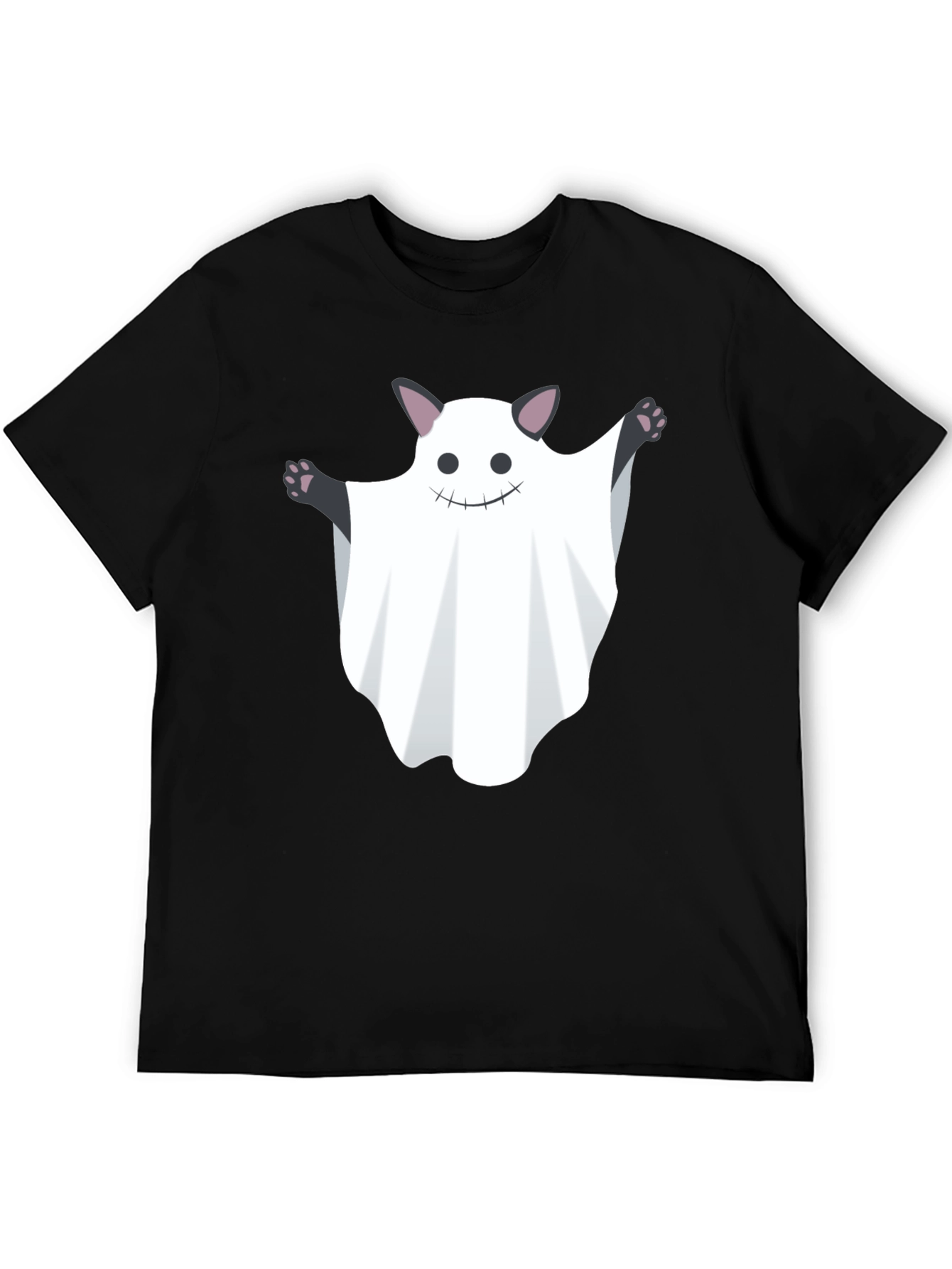 Ghost Cat Graphic Tee - Halloween Fun!