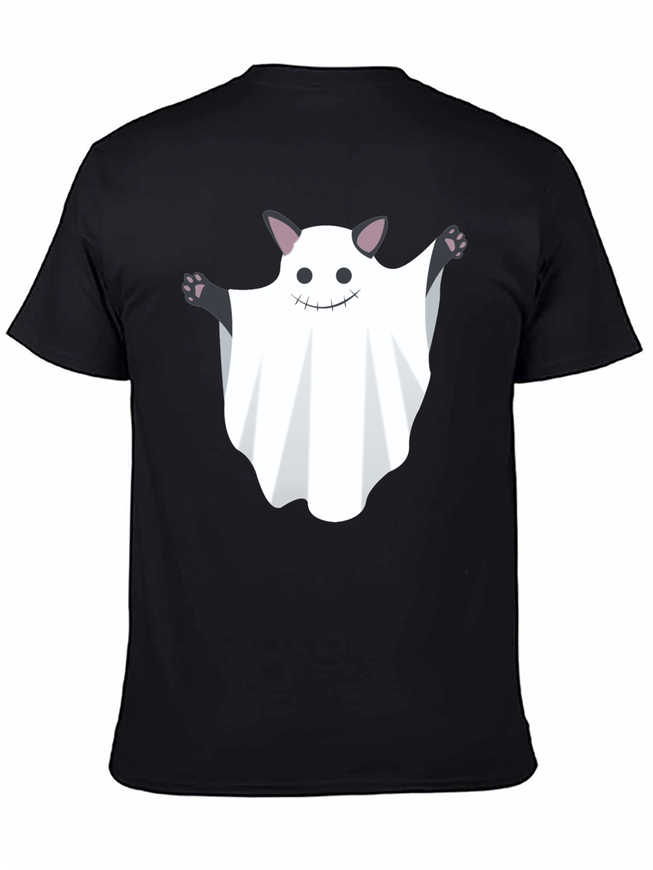 Ghost Cat Graphic Tee - Halloween Fun!