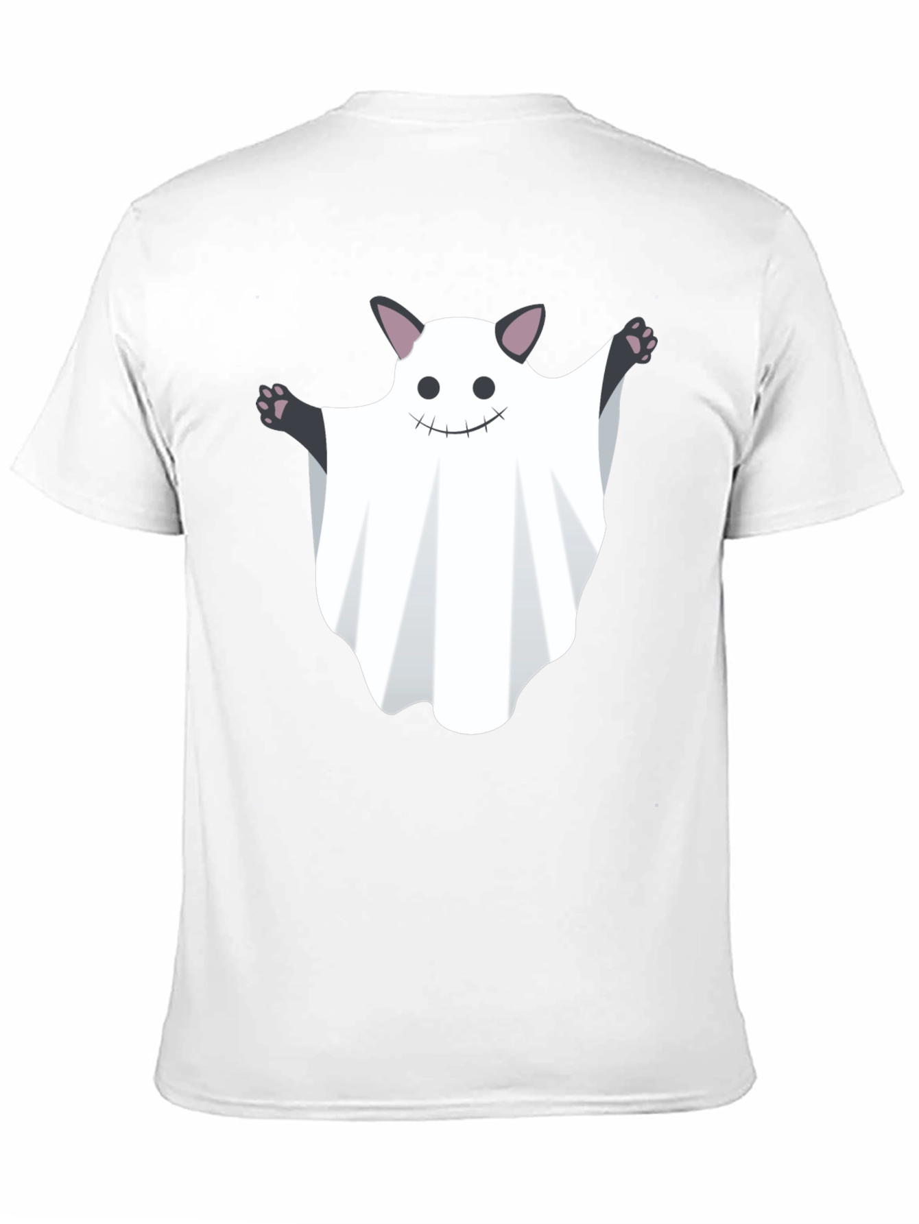 Ghost Cat Graphic Tee - Halloween Fun!