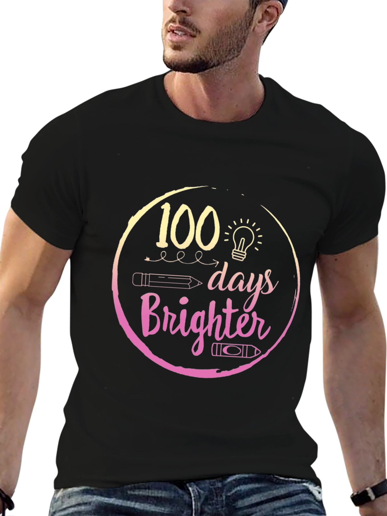 100 Days Brighter Black T-Shirt