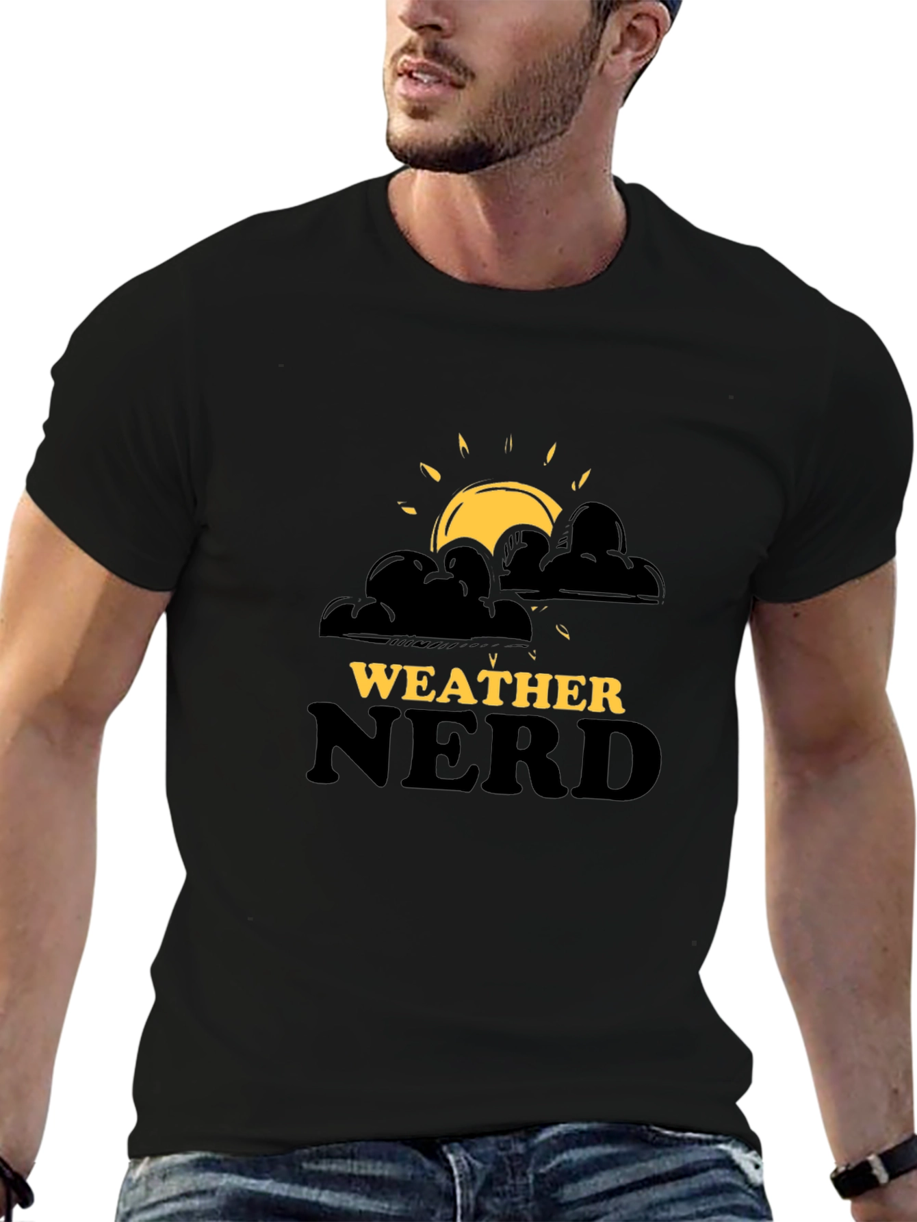 Weather Nerd Graphic T-Shirt - Black