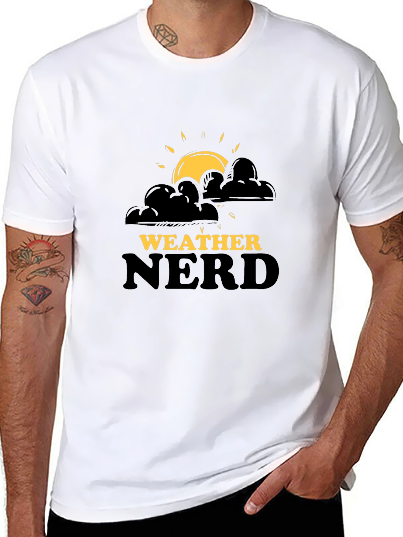 Weather Nerd Graphic T-Shirt - Black