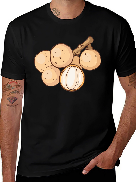 Longan Fruit Graphic Tee - Unisex Black T-Shirt