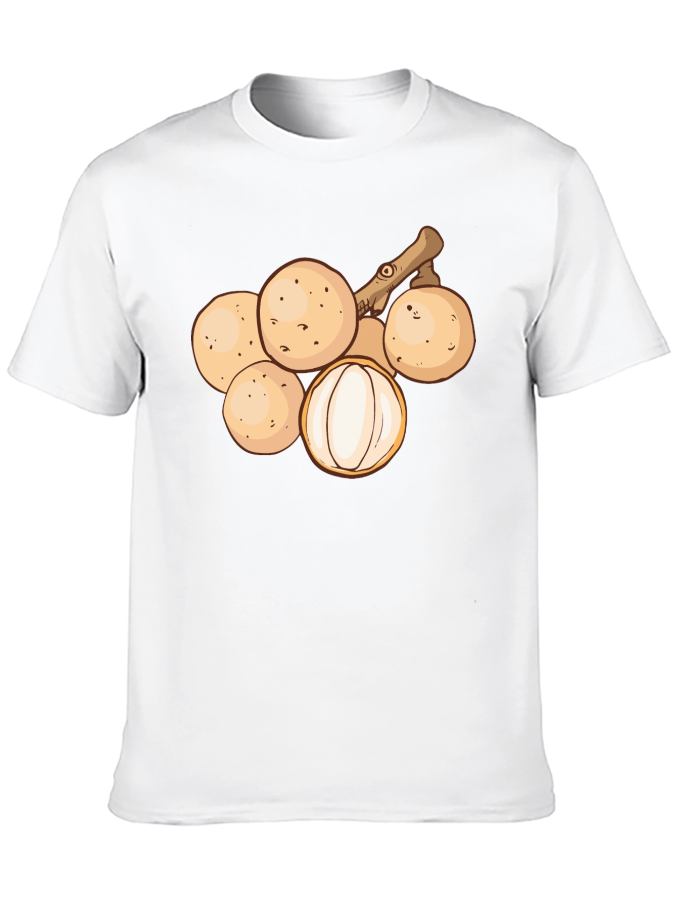 Longan Fruit Graphic Tee - Unisex Black T-Shirt