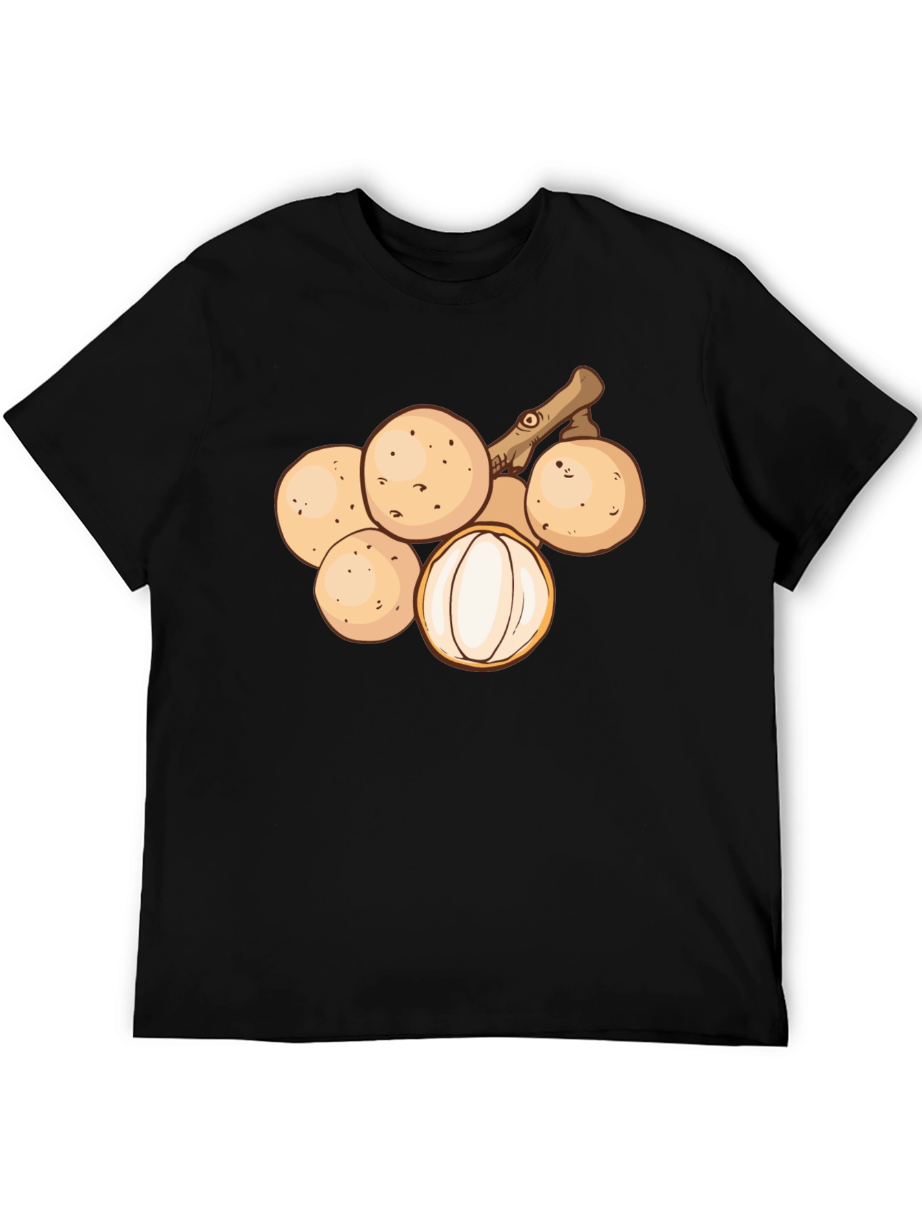 Longan Fruit Graphic Tee - Unisex Black T-Shirt