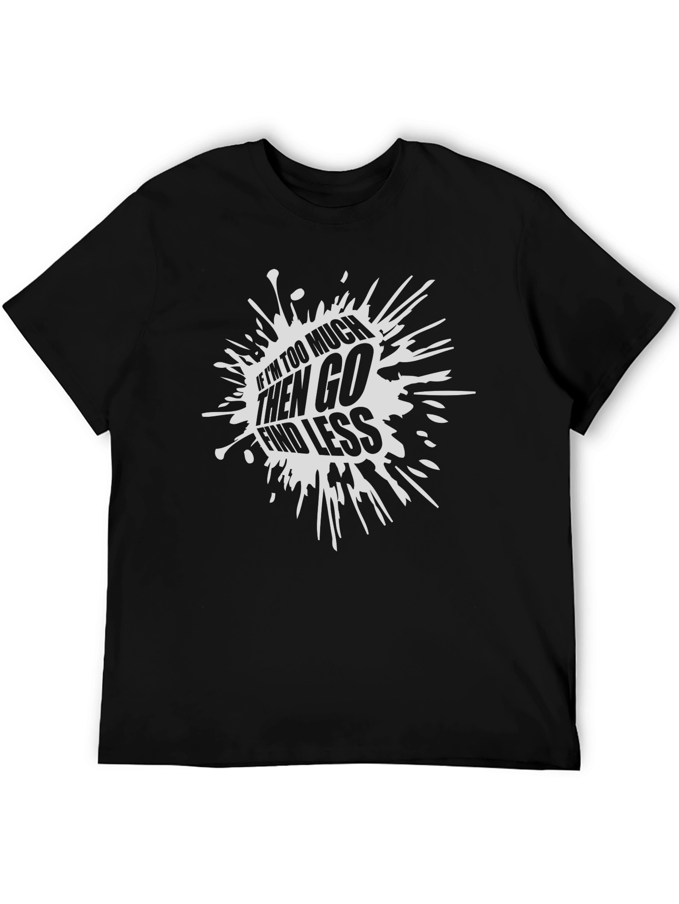 Edgy Black T-Shirt: If Im Too Much Find Less