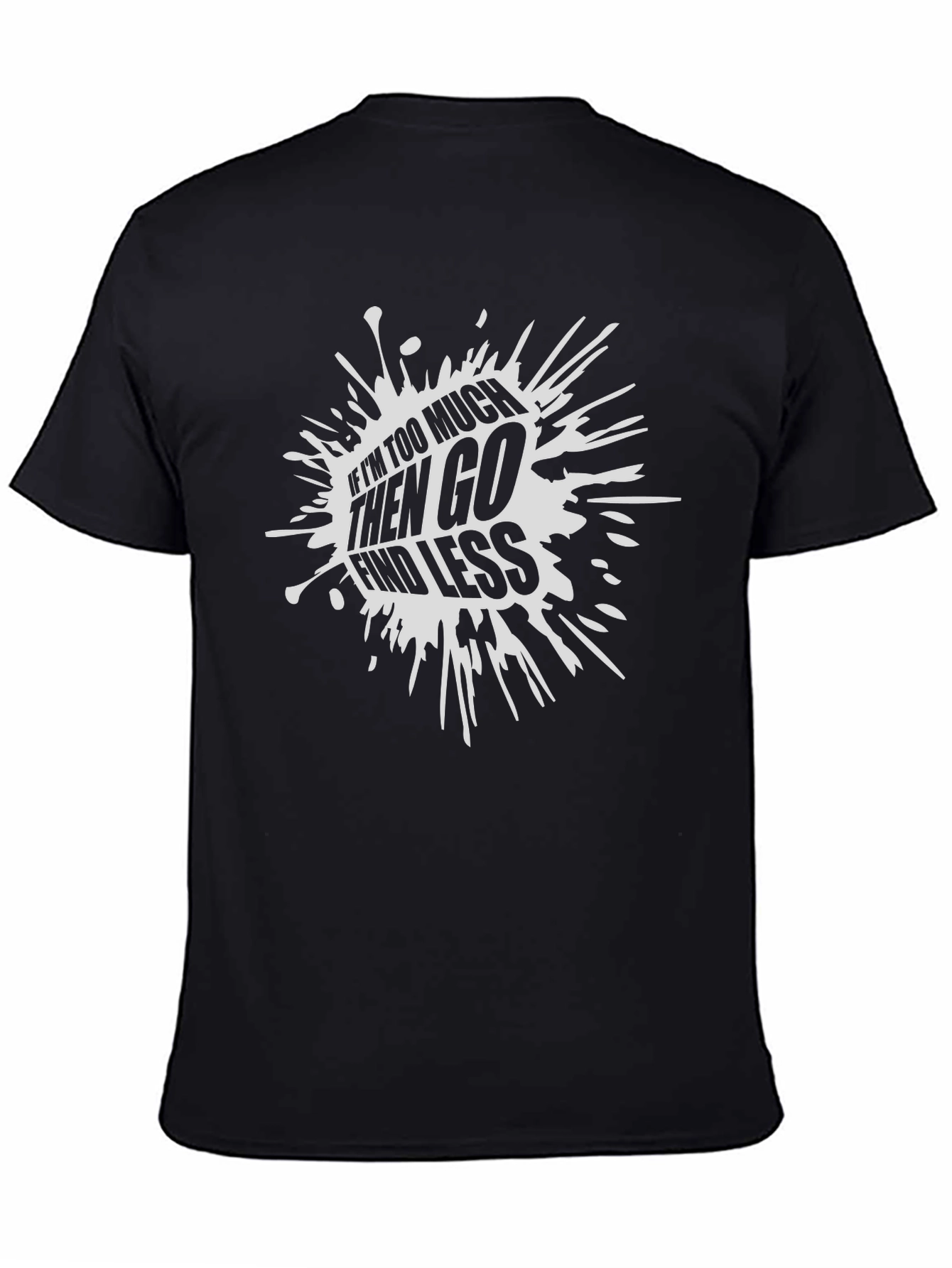 Edgy Black T-Shirt: If Im Too Much Find Less