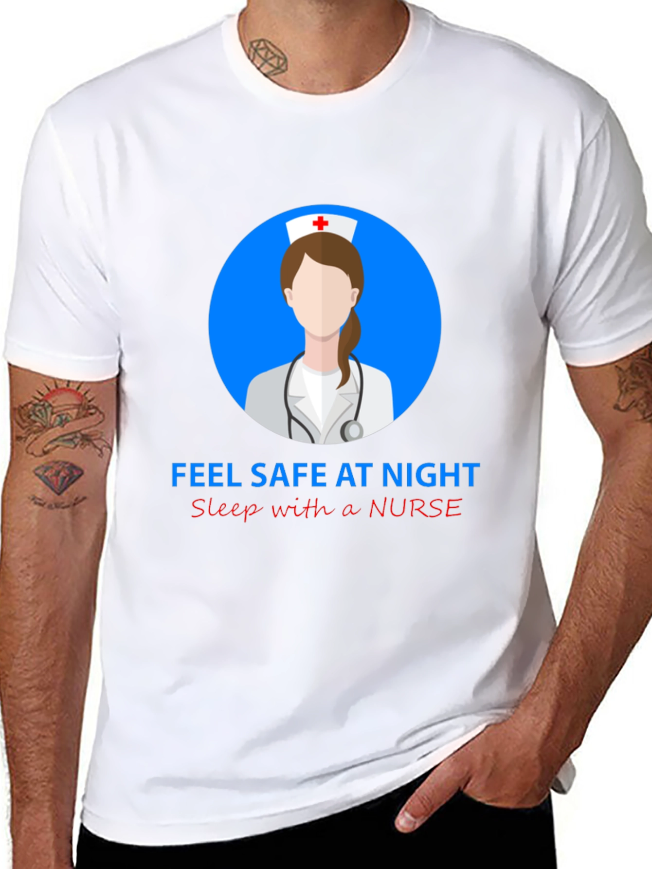 Nurse Graphic Tee: Feel Safe At Night