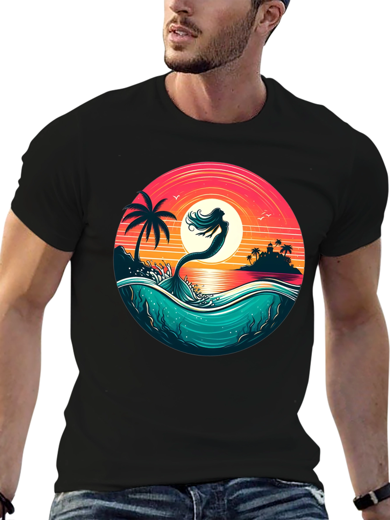 Mermaid Sunset T-Shirt - Ocean Vibes