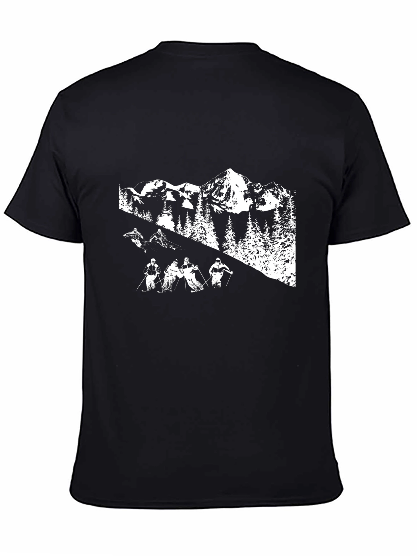 Black Ski Mountain T-Shirt