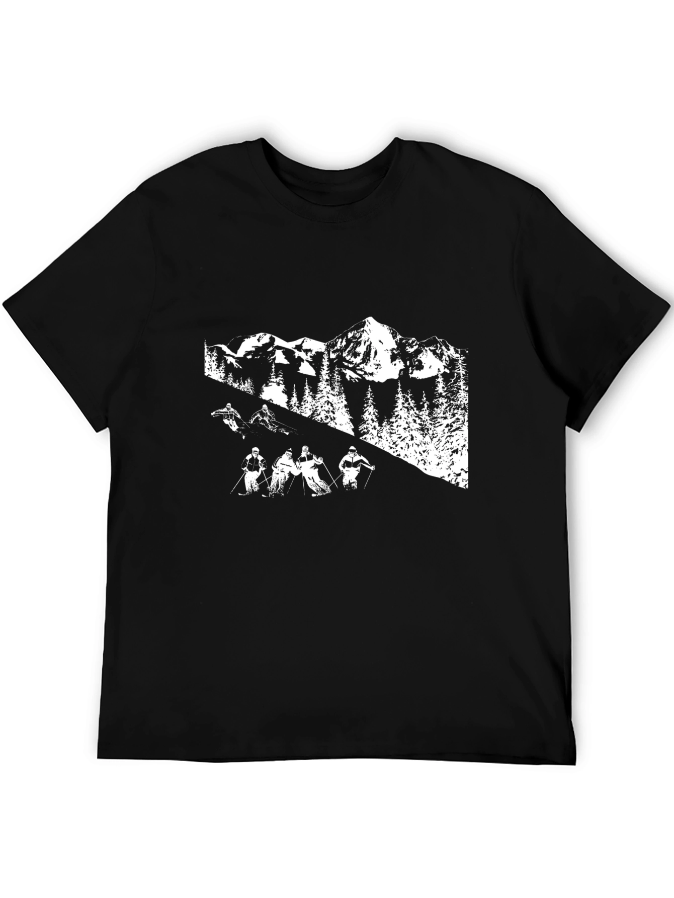 Black Ski Mountain T-Shirt