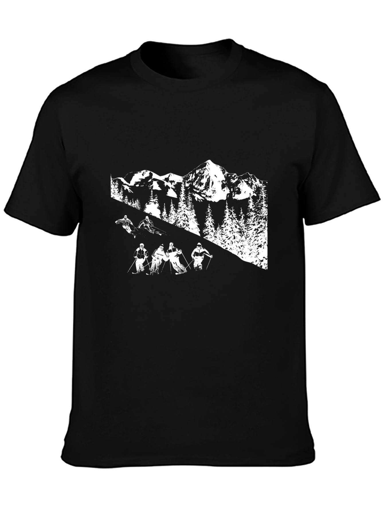 Black Ski Mountain T-Shirt