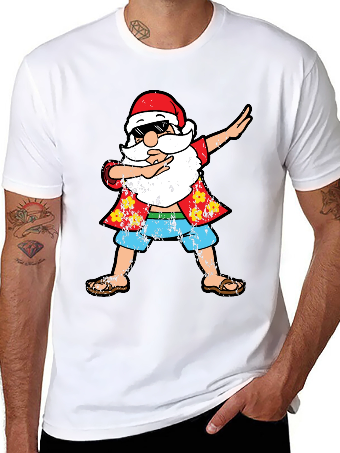Dabbing Santa Hawaiian Shirt T-Shirt