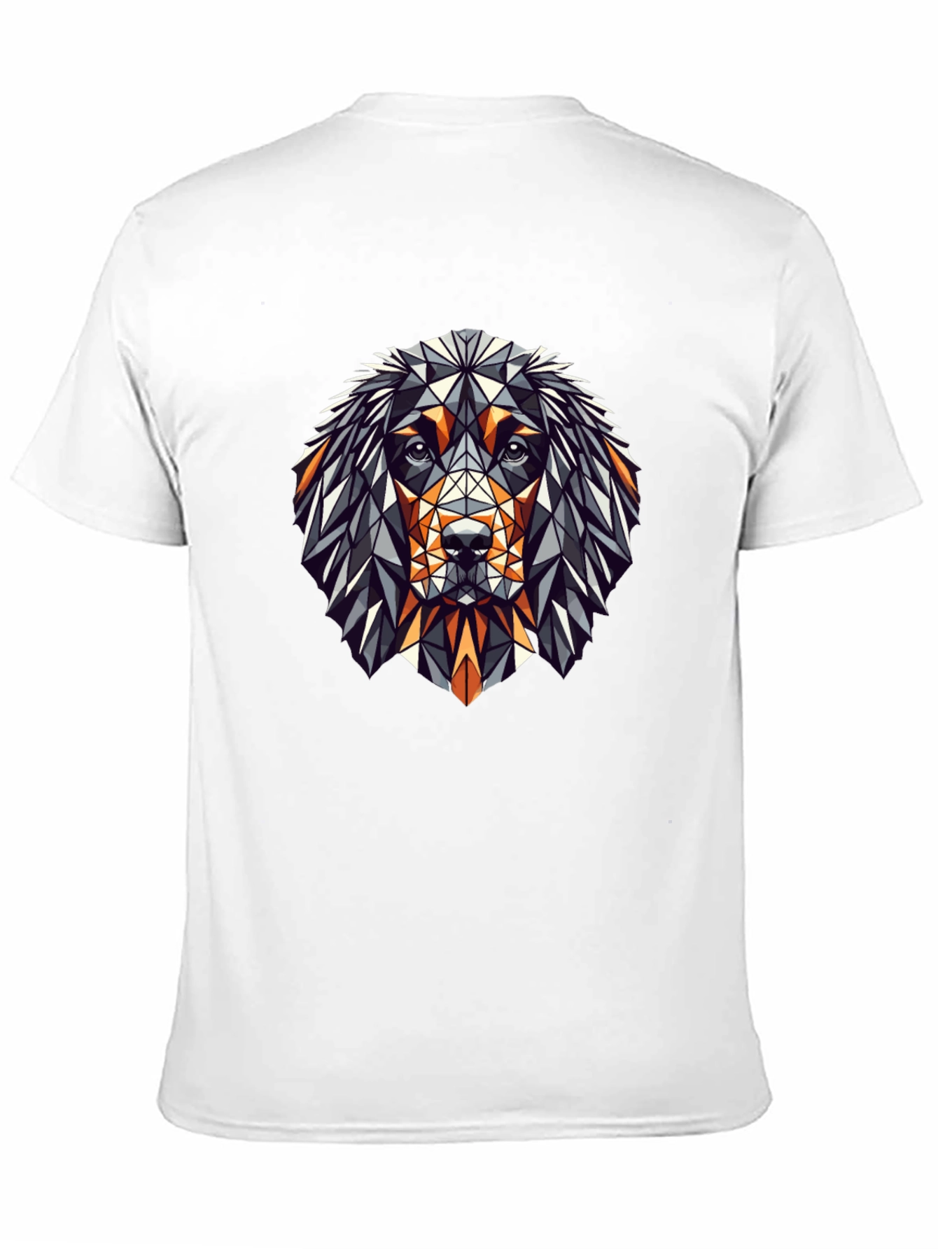 Geometric Dog Graphic Tee - Stylish Mens Black T-Shirt