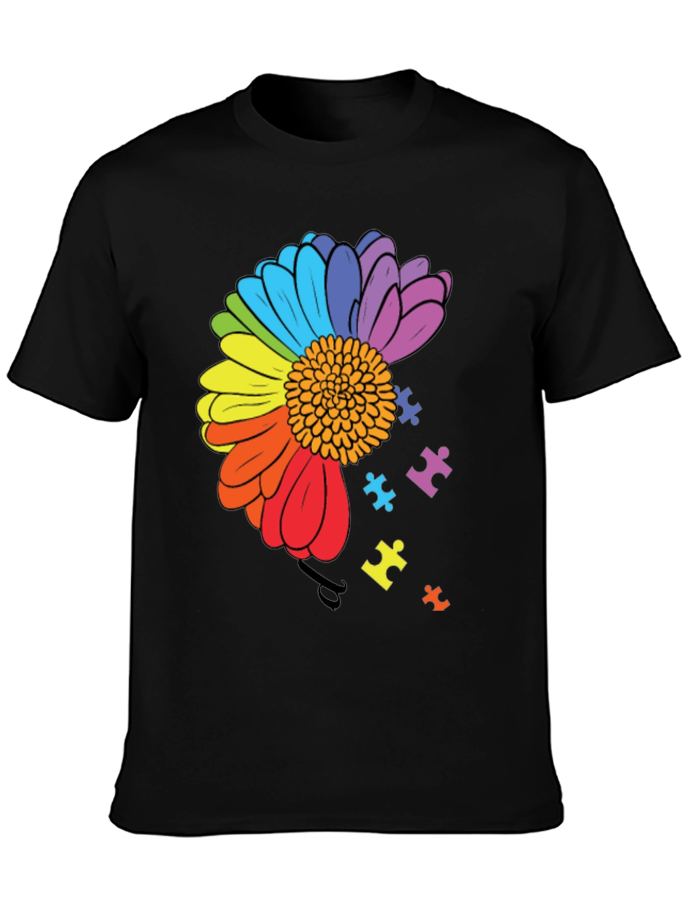Autism Awareness Rainbow Flower T-Shirt