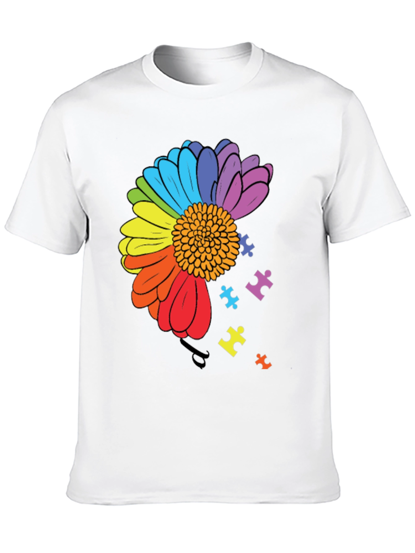 Autism Awareness Rainbow Flower T-Shirt
