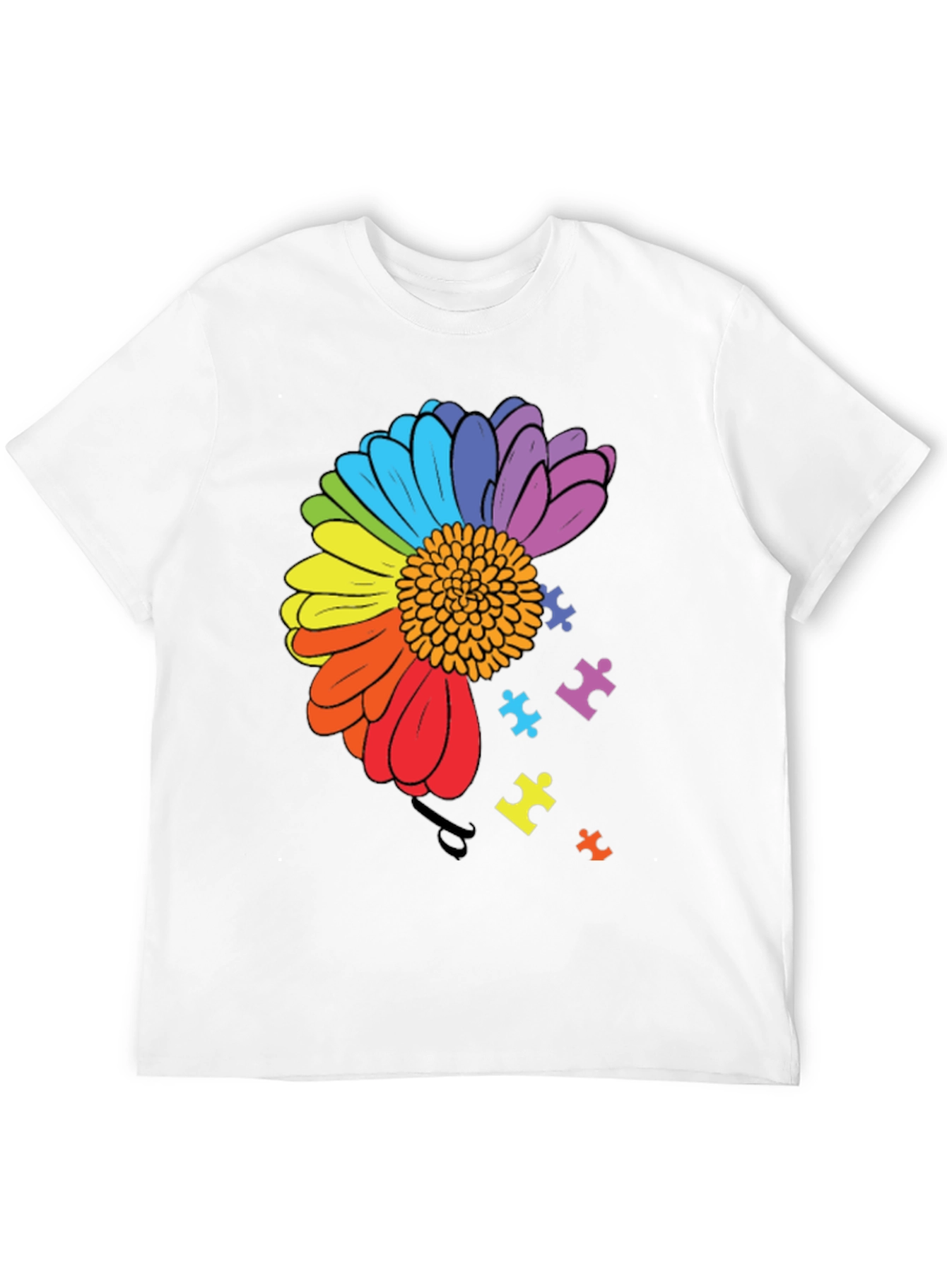 Autism Awareness Rainbow Flower T-Shirt