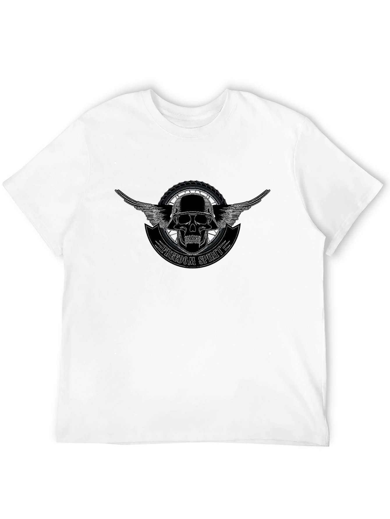 Freedom Spirit Skull Graphic T-Shirt - Black