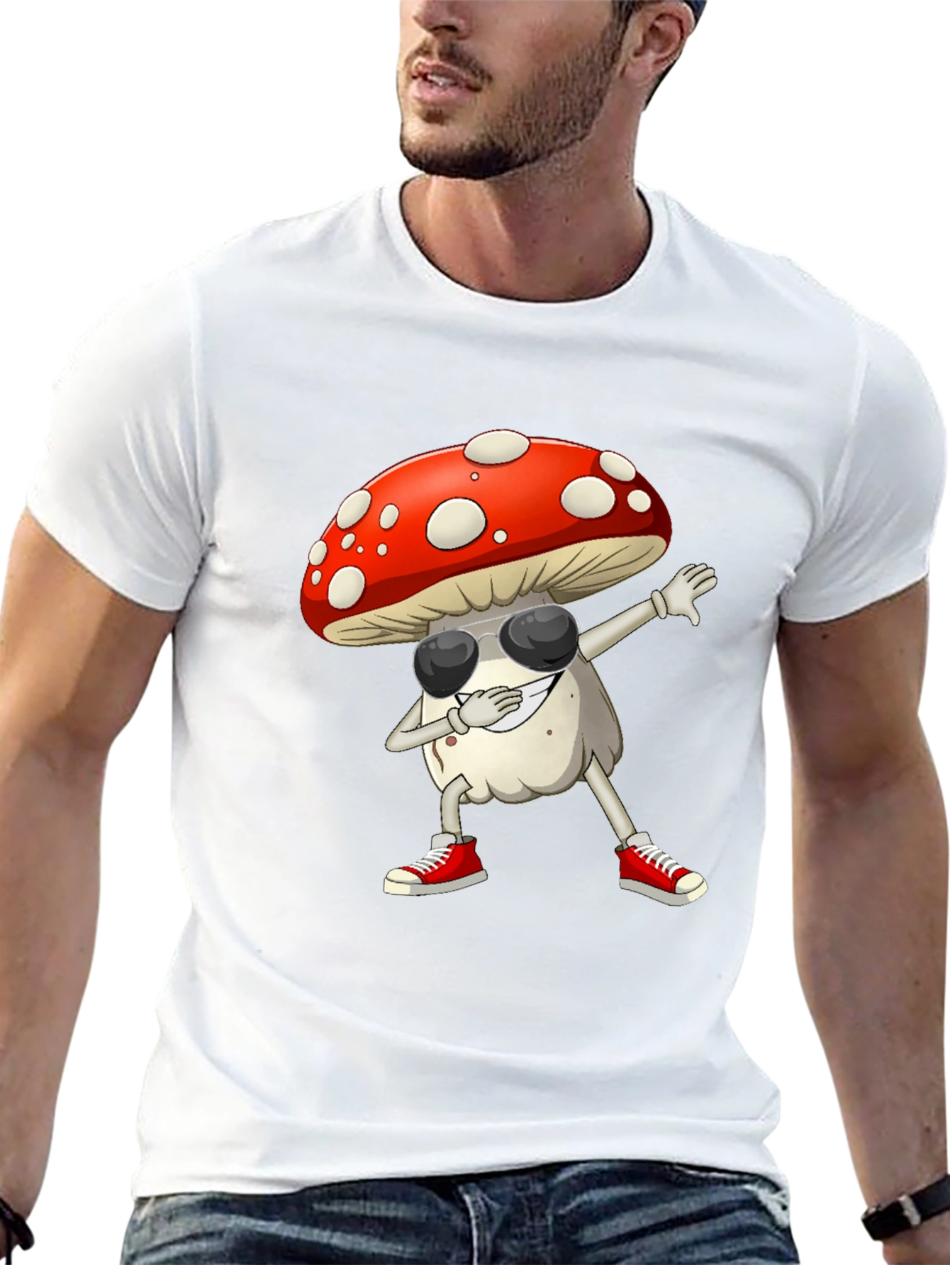 Funky Mushroom Dabbing Graphic Tee