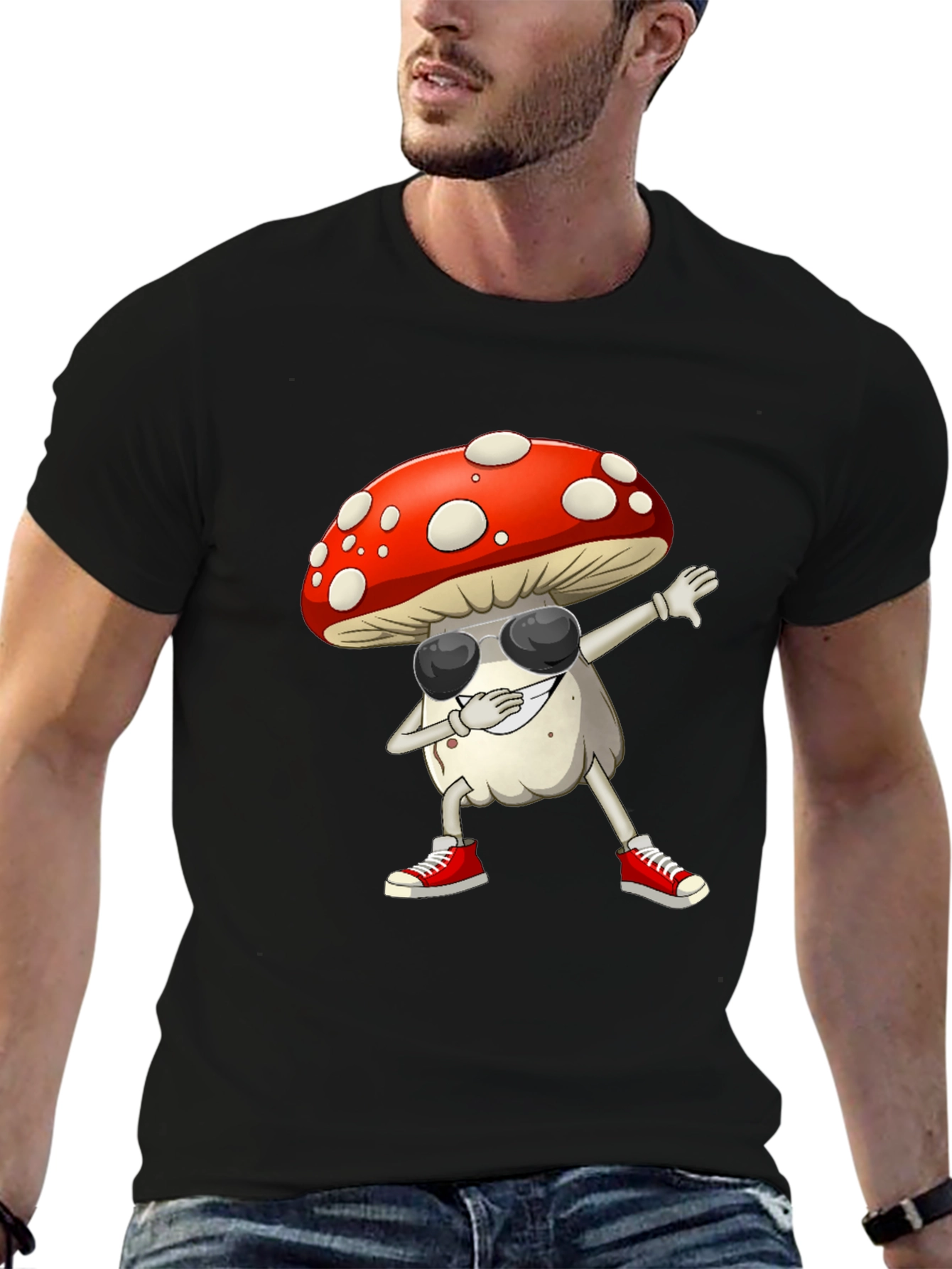 Funky Mushroom Dabbing Graphic Tee