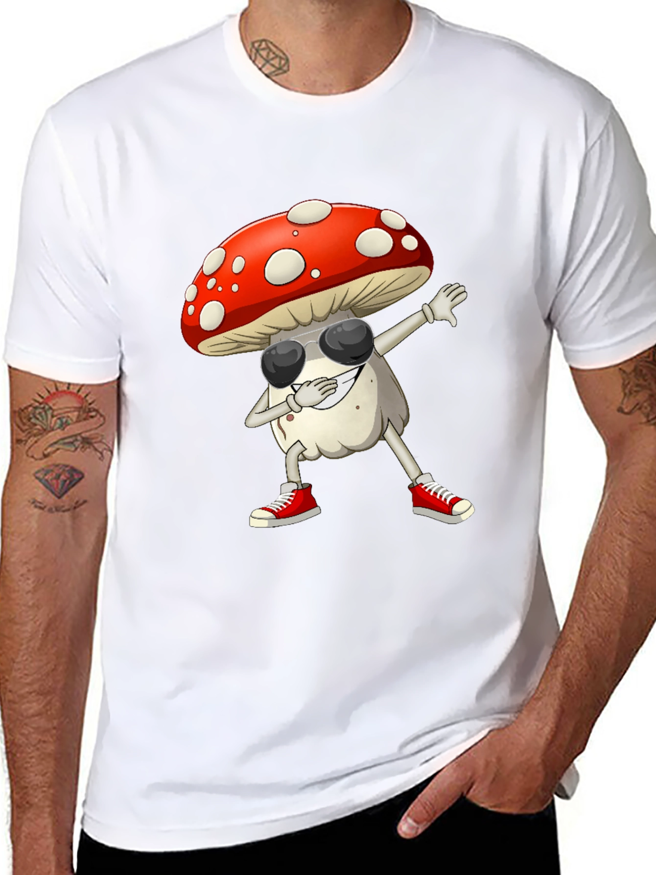 Funky Mushroom Dabbing Graphic Tee
