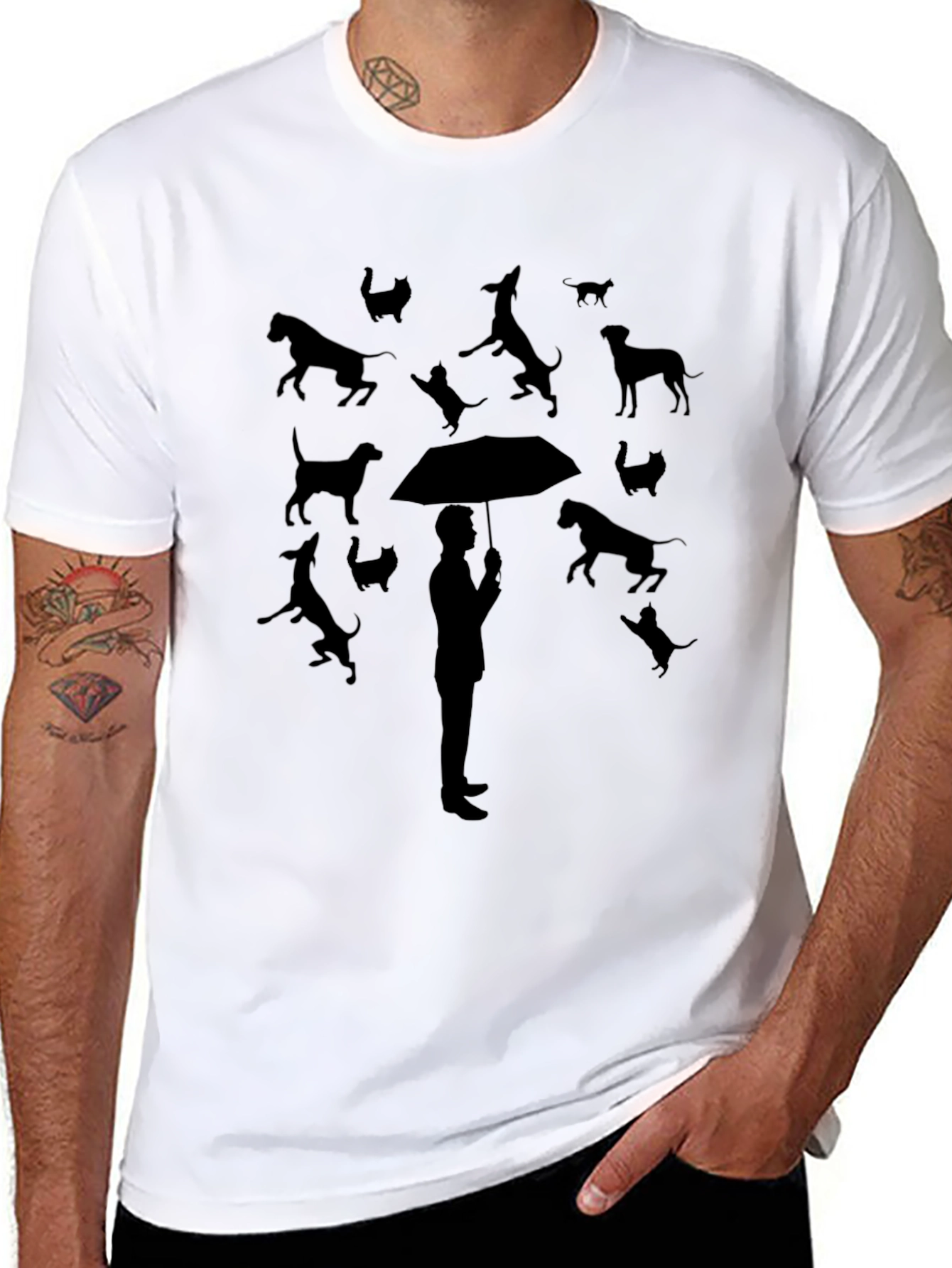 Dog and Cat Rain T-Shirt