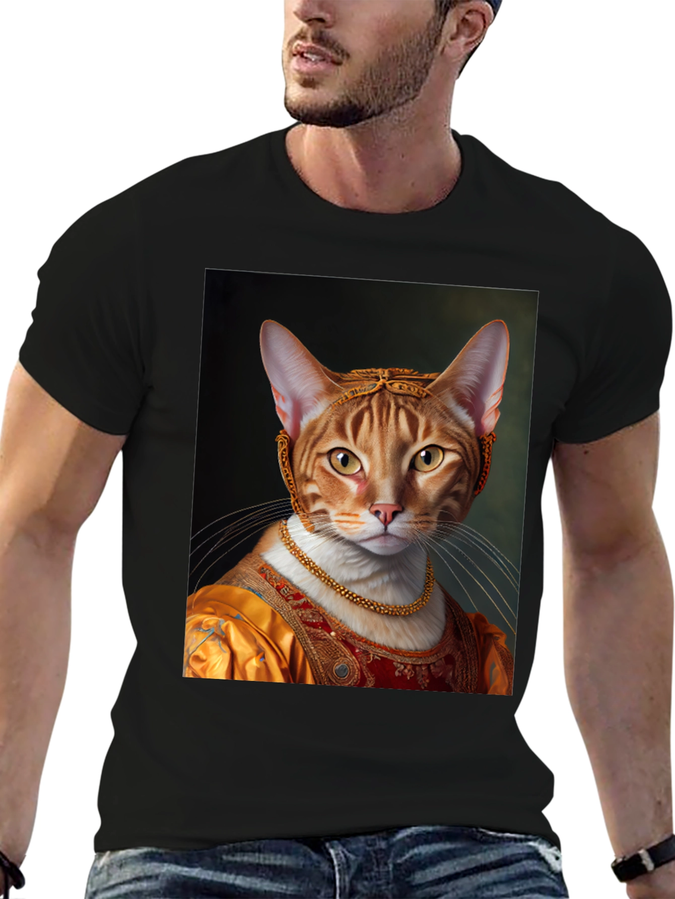 Renaissance Cat Portrait Graphic Tee