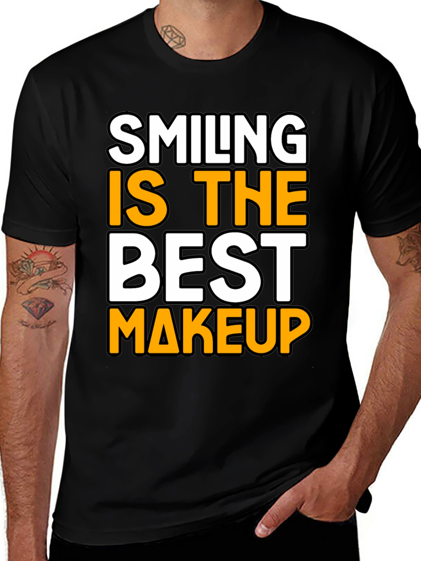 Smiling Is The Best Makeup Black T-Shirt