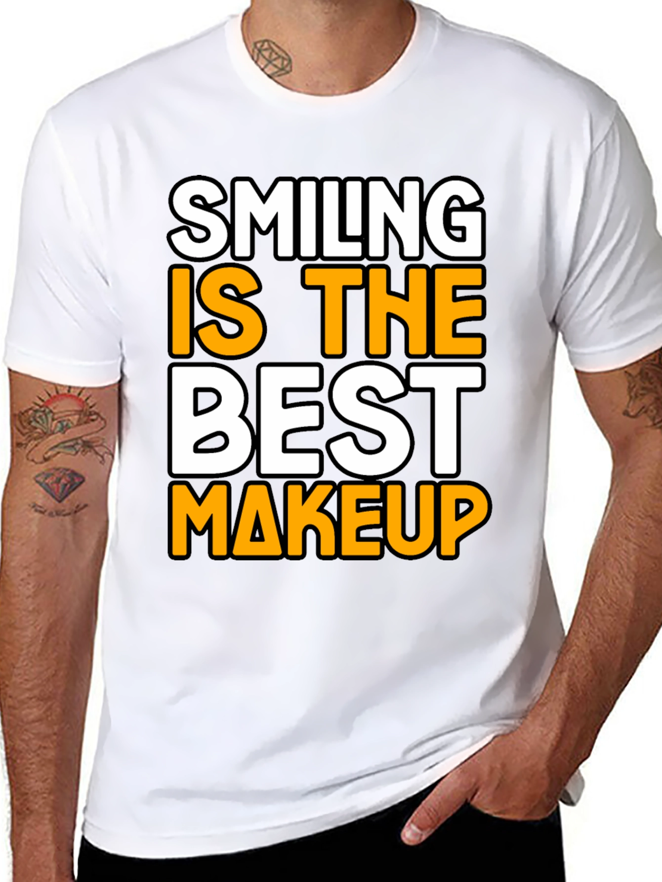 Smiling Is The Best Makeup Black T-Shirt