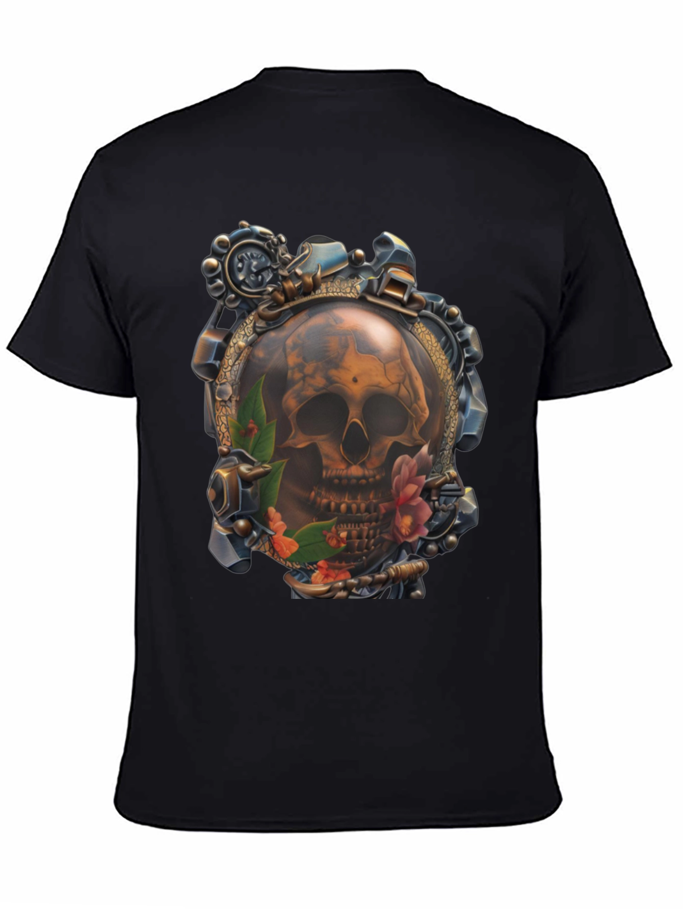 Steampunk Skull Graphic T-Shirt