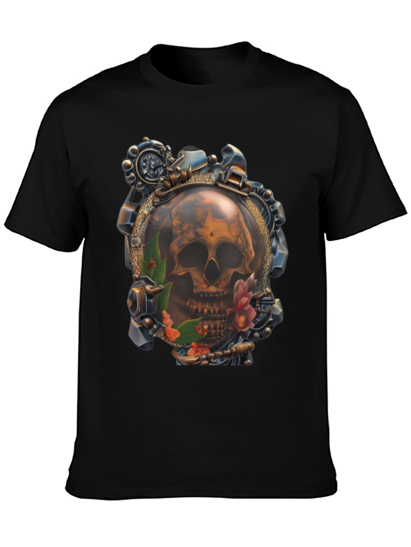 Steampunk Skull Graphic T-Shirt