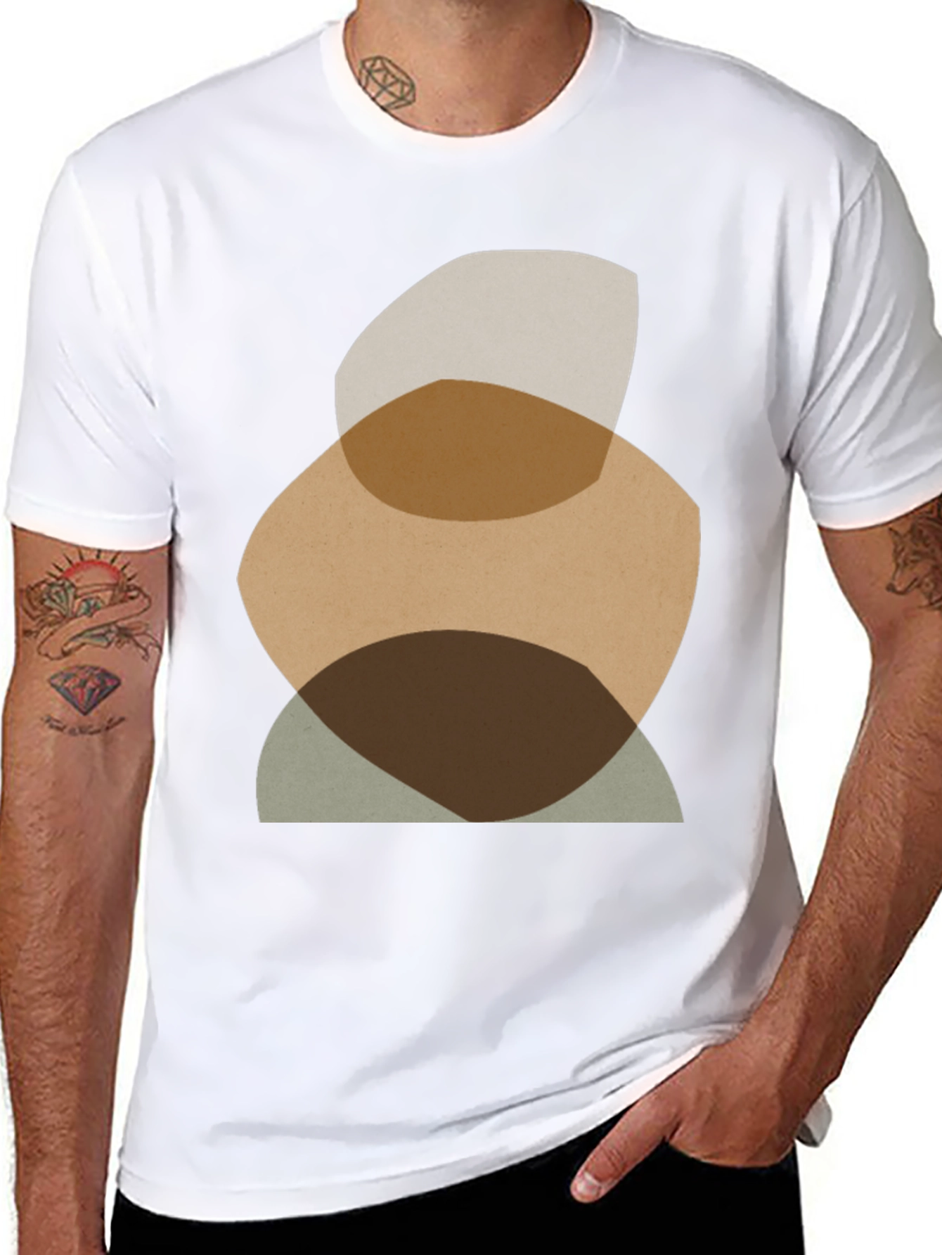 Abstract Shapes Graphic Tee - Modern Casual Shirt