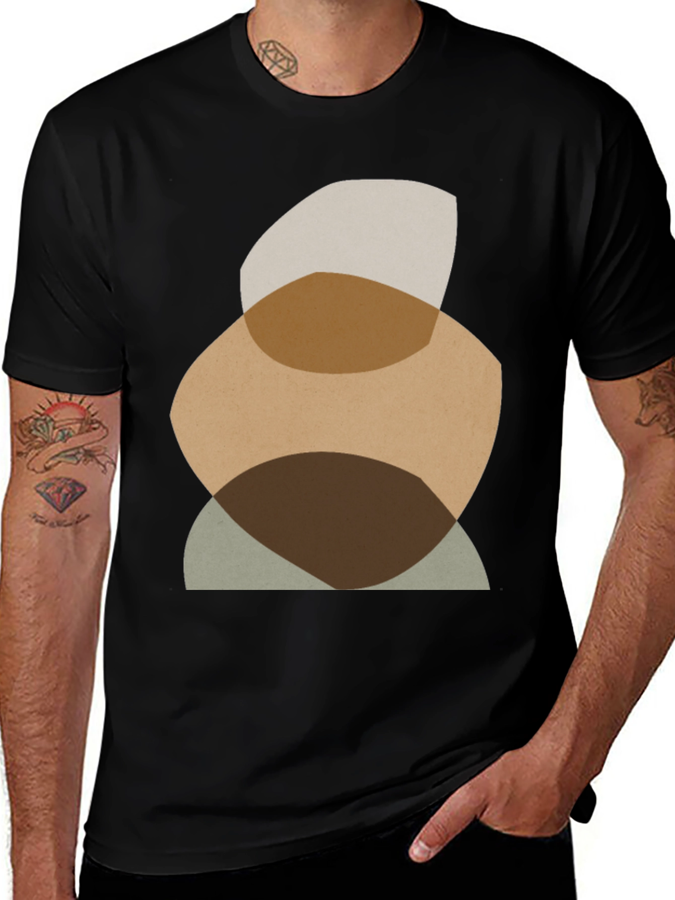 Abstract Shapes Graphic Tee - Modern Casual Shirt