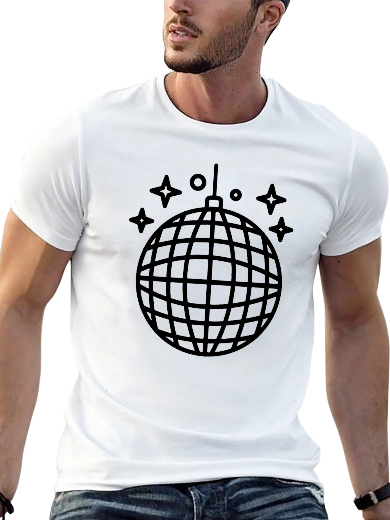 Disco Ball Graphic Black T-Shirt