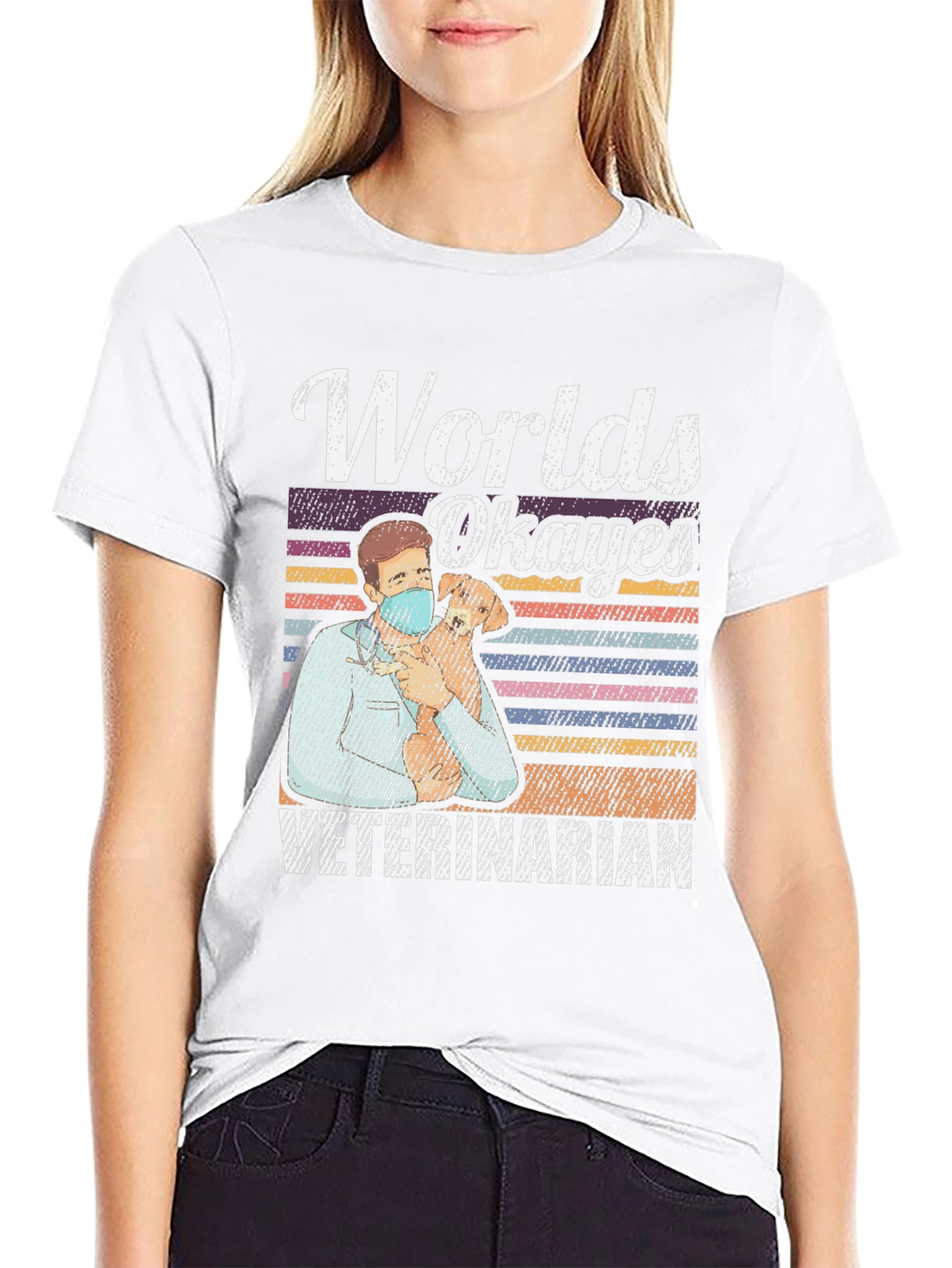 Worlds Okayest Veterinarian Tee - Funny Vet Gift