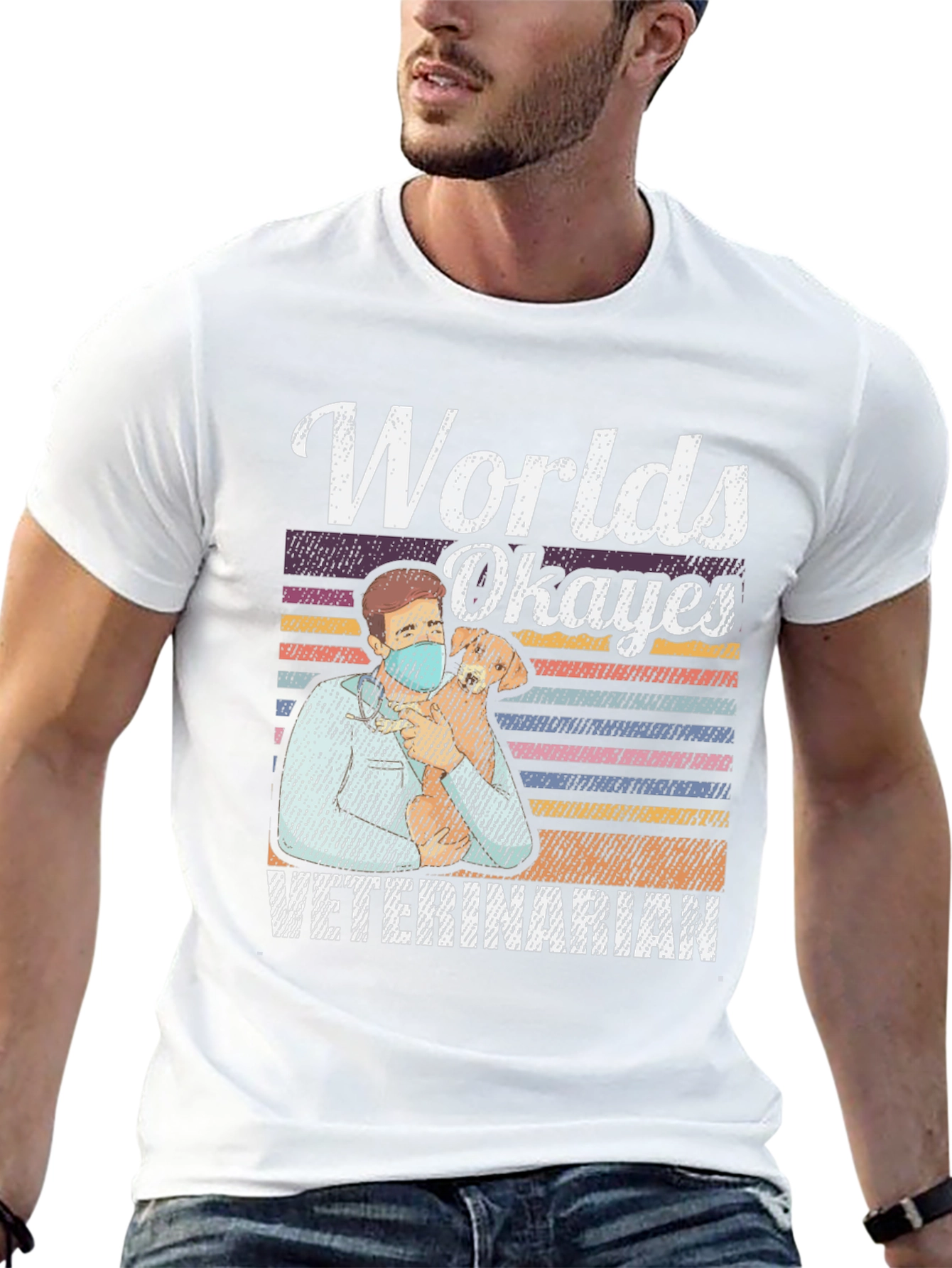 Worlds Okayest Veterinarian Tee - Funny Vet Gift